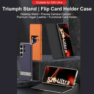 کیف چرمی GKK مدل Triumph Ultra-Thin مناسب برای گوشی Samsung Galaxy S26 Ultra