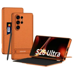 کیف چرمی GKK مدل Triumph Ultra-Thin مناسب برای گوشی Samsung Galaxy S26 Ultra