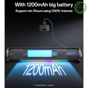 اسپیکر بلوتوثی ساندبار مدل RGB 10W Hifi Sound از برند یسیدو Yesido YSW27 (100% اورجینال)