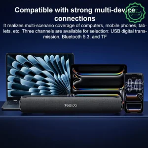 اسپیکر بلوتوثی ساندبار مدل Dual Bass 20W Power Full Sound از برند یسیدو Yesido YSW42 (100% اورجینال)