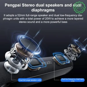 اسپیکر بلوتوثی ساندبار مدل Dual Bass 20W Power Full Sound از برند یسیدو Yesido YSW42 (100% اورجینال)