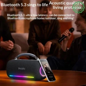 اسپیکر بلوتوثی بوم باکس مدل ضدآب 60W RGB IPX5 از برند یسیدو Yesido YSW43 (100% اورجینال)
