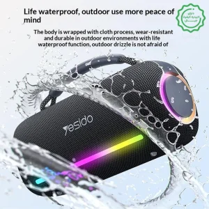 اسپیکر بلوتوثی بوم باکس مدل ضدآب 60W RGB IPX5 از برند یسیدو Yesido YSW43 (100% اورجینال)