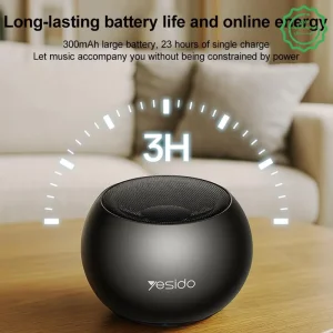 مینی اسپیکر بلوتوثی 3W مدل آلومینیومی TWS از برند یسیدو Yesido YSW33 (100% اورجینال)
