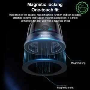 مینی اسپیکر بلوتوثی مگنتی 3W مدل استندشو RGB از برند یسیدو Yesido YSW32 (100% اورجینال)