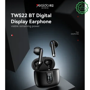 هندزفری بلوتوثی نمایشگردار با قابلیت HIFI از برند یسیدو مدل Yesido TWS22 (100% اورجینال)