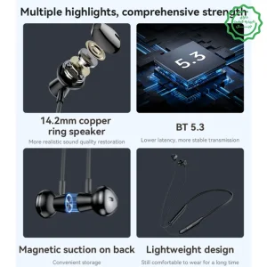 هندزفری بلوتوثی گردنی با قابلیت Magnet NeckBand از برند یسیدو مدل Yesido YSP20 (100% اورجینال)