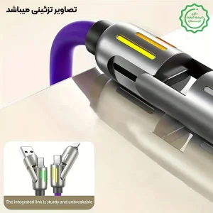 کابل شارژ مسافرتی ال ای دی دار 4 کانکتوره با روکش سیلیکونی مدل First You C059 (گارانتی شرکتی)
