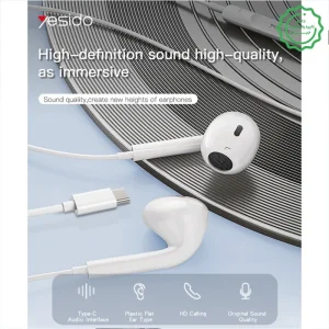 هندزفری سیمی تایپ سی با قابلیت Hifi مدل Yesido YH38 (100% اورجینال)