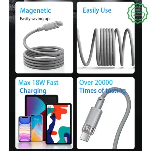 کابل مغناطیسی فست شارژر با سرعت 18W مدل Yesido CA173 (100% اورجینال)