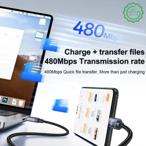 کابل فست شارژر کنفی مدل یو اس بی به میکرو یو اس بی با سرعت 18W مدل Yesido CA204M (100% اورجینال)