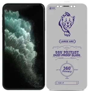 گلس پرایوسی 360 درجه مناسب برای iPhone 11 Pro Max / iPhone Xs Max به همراه توری اسپیکر (بدون حاشیه مشکی)