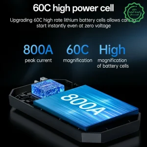 جامپ استارتر و پاوربانک مدل 800A 6000Mah از برند YESIDO VC11 (100% اورجینال)