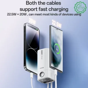 پاوربانک به همراه کابل همراه مدل 22.5W 20.000Mah از برند YESIDO YP86 (100% اورجینال)
