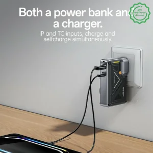 پاوربانک وایرلس شارژ 15W استندشو مدل اتصال مستقیم به پریز 22.5W 10.000Mah از برند YESIDO YP89 (100% اورجینال)