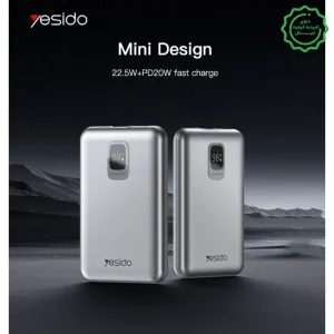 پاوربانک 20.000Mah با تاییدیه AFC Protocol مدل 3 پورت و توان 22.5W از برند YESIDO YP47 (100% اورجینال)
