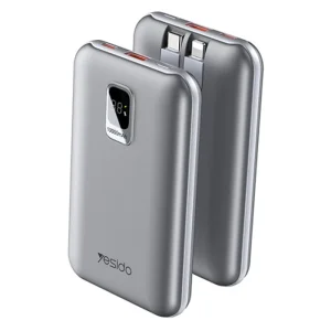 پاوربانک 10.000Mah به همراه کابل شارژ مدل نمایشگردار توان 22.5W از برند YESIDO YP48 (100% اورجینال)