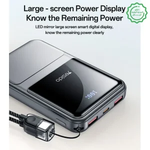 پاوربانک 10.000Mah سه پورت به همراه کابل با توان 22.5W از برند YESIDO YP95 (100% اورجینال)