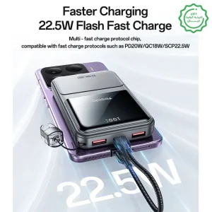 پاوربانک 10.000Mah سه پورت به همراه کابل با توان 22.5W از برند YESIDO YP95 (100% اورجینال)