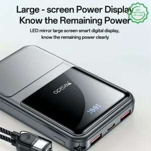 پاوربانک 20.000Mah سه پورت به همراه کابل با توان 22.5W از برند YESIDO YP96 (100% اورجینال)