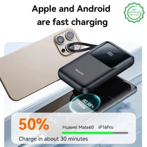 پاوربانک فست شارژ 10.000Mah به همراه 4 کابل سرخود با توان 22.5W از برند YESIDO YP71 (100% اورجینال)