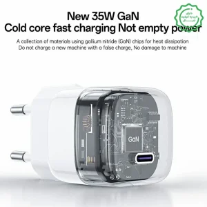 آداپتور شارژر 35 وات Gan مدل FireProof Material تک پورت از برند YESIDO YC103 (100% اورجینال)