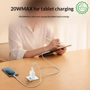 آداپتور شارژر 20 وات Gan به همراه کابل دوسر تایپ سی مدل دو پورت از برند YESIDO YC106 (100% اورجینال)