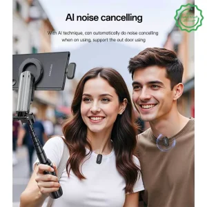 میکروفن یقه ای بیسیم مدل دو عددی تایپ سی Smart Noise Cancellation از برند YESIDO KR22 (100% اورجینال)