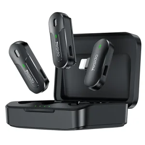 میکروفن یقه ای بیسیم مدل دو عددی لایتنینگ Lavalier Mic AI Noise Reduction از برند YESIDO KR16 (100% اورجینال)