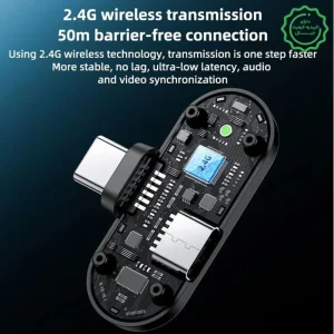 میکروفن یقه ای بیسیم مدل دو عددی تایپ سی Lavalier Mic AI Noise Reduction از برند YESIDO KR17 (100% اورجینال)