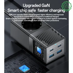 مبدل برق و شارژر چندراهی 65 وات Gan مدل 10A 2500W Power Ranting از برند YESIDO MC36 (100% اورجینال)