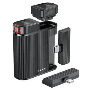 میکروفن یقه ای بیسیم مدل دو عددی لایتنینگ و تایپ سی Lavalier Mic Mini از برند YESIDO KR19 (100% اورجینال)