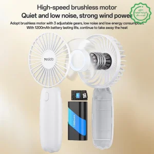 فن رومیزی استندشو مدل Motor Brushless از برند YESIDO YF15 (100% اورجینال)