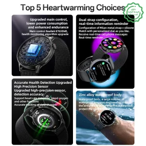 ساعت هوشمند 1.51 اینچ مدل ضدآب IP67 Heart Rate از برند YESIDO IO28 (100% اورجینال)