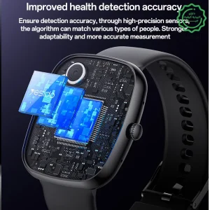 ساعت هوشمند 1.83 اینچ مدل ضدآب IP67 از برند YESIDO IO22 (100% اورجینال)