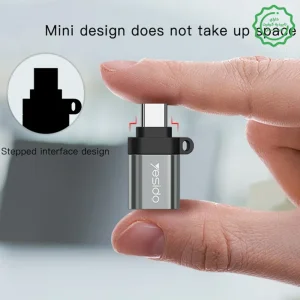 مبدل تایپ سی به یو اس بی بنددار مدل USB3.0 Super Fast از برند YESIDO GS06 (100% اورجینال)