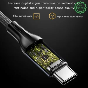 کابل 1 متری تبدیل تایپ سی به جک 3.5 میلی متری کنفی مدل DICODE Digital Chip از برند YESIDO YAU42 (100% اورجینال)