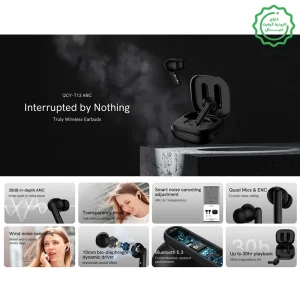 ایربادز وایرلس مدل ANC 6-Mic 13mm Dynamic Driver مدل QCY T13 Pro (100% اورجینال+گارانتی شرکتی)