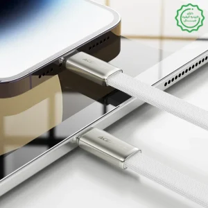 کابل کنفی اتویی فست شارژ Lightning به USB-C به طول 1.2M و توان 30W مدل AceFast C24-01 (نسخه اورجینال + گارانتی شرکتی)