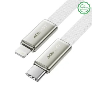 کابل کنفی اتویی فست شارژ Lightning به USB-C به طول 1.2M و توان 30W مدل AceFast C24-01 (نسخه اورجینال + گارانتی شرکتی)