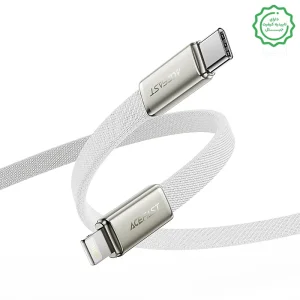 کابل کنفی اتویی فست شارژ Lightning به USB-C به طول 1.2M و توان 30W مدل AceFast C24-01 (نسخه اورجینال + گارانتی شرکتی)