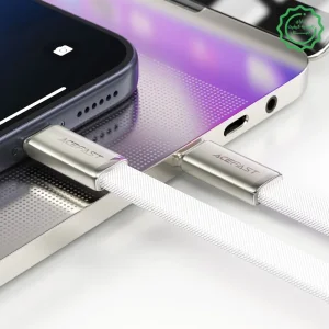 کابل کنفی اتویی فست شارژ USB-C به USB-C به طول 1.2M و توان 60W مدل AceFast C24-03 (نسخه اورجینال + گارانتی شرکتی)