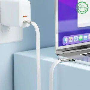 کابل کنفی اتویی فست شارژ USB-C به USB-C به طول 1.2M و توان 60W مدل AceFast C24-03 (نسخه اورجینال + گارانتی شرکتی)
