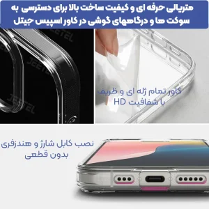 کاور شفاف مناسب برای گوشی iPHONE 16 مدل تمام  ژله ای