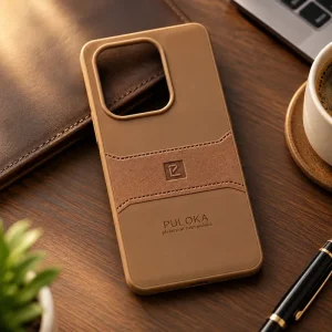 کاور چرمی مدل Puloka Next مناسب برای گوشی Xiaomi Redmi Note 14 4G (عسلی)