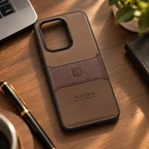 کاور چرمی مدل Puloka Next مناسب برای گوشی Xiaomi Redmi Note 14 4G (قهوه ای)