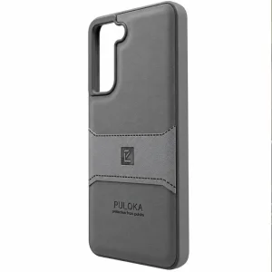 کاور چرمی مدل Puloka Next مناسب برای گوشی Samsung Galaxy S21 FE (خاکستری)