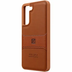 کاور چرمی مدل Puloka Next مناسب برای گوشی Samsung Galaxy S21 FE (عسلی)