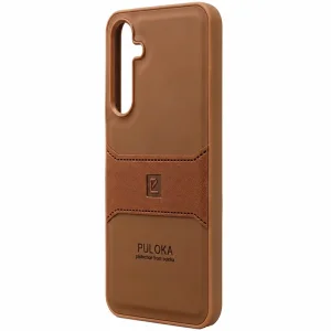 کاور چرمی مدل Puloka Next مناسب برای گوشی Samsung Galaxy A55 (عسلی)