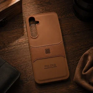 کاور چرمی مدل Puloka Next مناسب برای گوشی Samsung Galaxy A55 (عسلی)